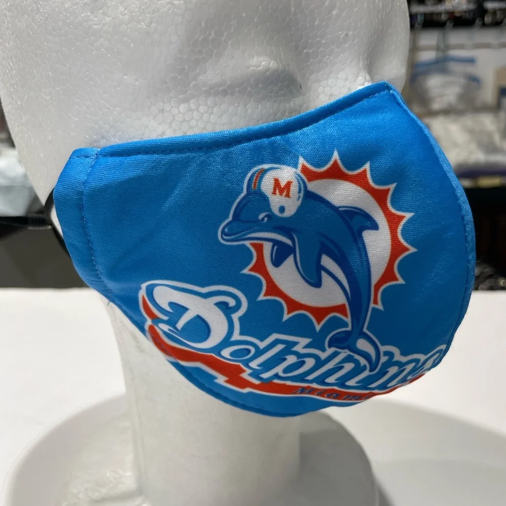 Miami Dolphins Blue Color Face Mask ~ one size fits most